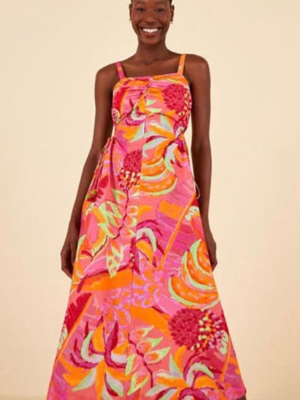 Adorable FARM Rio Fruit Brush Cropped Maxi sz S NWOT - Brazil Line Exclusive!